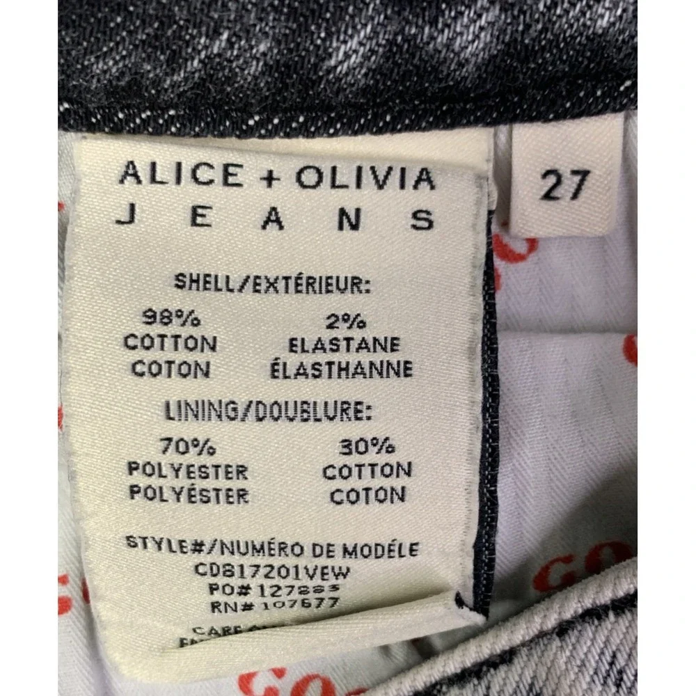 Alice + Olivia Skirt Womens Size 27 Acid Wash Lace Up Denim Mini Skirt Raw Hem